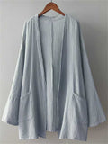 Women's Zen Style Mid Length Open Front Linen Jackets