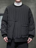 Lightweight Pure Color Round Neck Puffer Jackets for Men