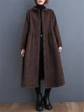 Women's Stylish Corduroy Long Coat for Winter