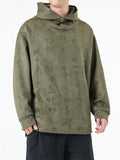 Men's Oracle Bone Script Faux Suede Hoodies