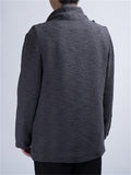 Cotton Linen Simple Split Cowl Neck Shirt for Men