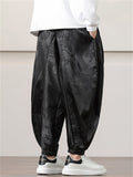 Men's Chinese Dragon Printed Ankle-tied Ice Silk Lantern Pants