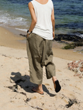 Elastic Waist Cotton Linen Retro Pants for Women