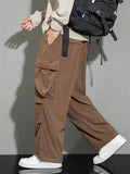 Men's Autumn Corduroy Multi-Pocket Drawstring Cargo Pants