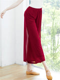 Flowy Mesh Side Split Wide Leg Pants for Women