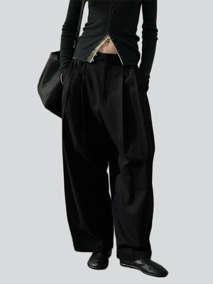 Women's Casual Simple Black Grey Mid-Rise Suit Pants