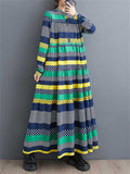 Mini Polka Dot Multicolor Stripes Female Casual Dress