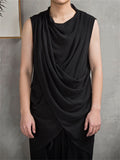 Men's Buddhism Plain Linen Summer Sleeveless Shirt