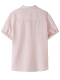 Light Pink Stripe Rhinestone Cozy Tencel Shirt for Women