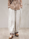 Leisure Autumn Pleated Linen Harem Pants for Women