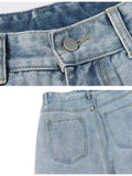 Simple Style Solid Color Straight Leg Jeans