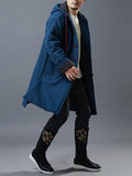 Men's Asian Inspired Warm Hooded Long Coats For Winter