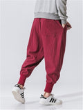 Men's Comfort Drawstring Banded Ankle Linen Pants