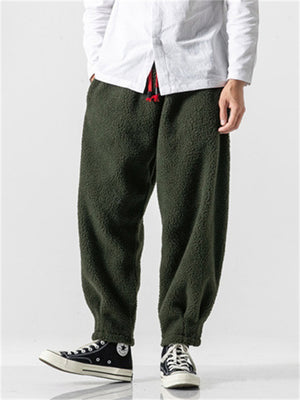 Keep Warm Solid Color Woolen Pants