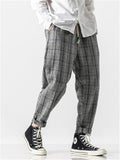 Men's Stylish Plaid Woolen Pants for Autumn Winter