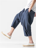 Men's Cozy Stylish Irregular Cropped Cotton Pants