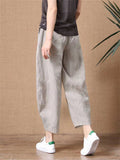 Linen Comfy Loose Cropped Pants