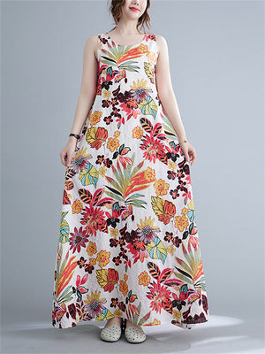 Women's Beautiful Sleeveless Floal Printed Dress