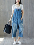 Fashion Tassel Ripped Denim Jumpsuits