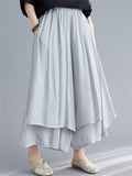 Trendy Solid Color Wide Leg Pants With Pockets