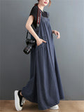 Ladies Summer Slim Large Size Sleeveless Denim Dresses