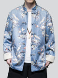 Casual Printed Faux Suede Tang Suit Jackets for Men