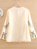 Retro Phoenix Embroideried Hanfu Shirts for Women