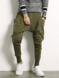 Men's Ankle-tied Lace Up Causal Pants with Big Pockets