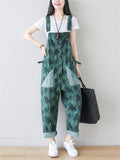 Coconut Tree Printed Button Jumpsuits