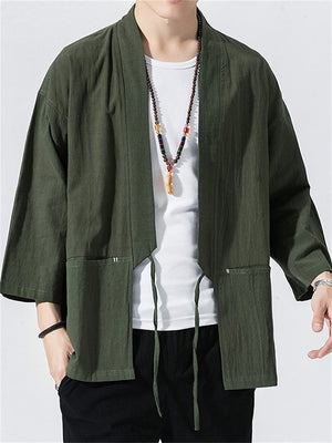 yogachicshops Casual Loose Comfy Kimono Shirts for Men