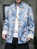 Casual Printed Faux Suede Tang Suit Jackets for Men