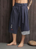 Mandarin Style Drawstring Linen Pocket Pants