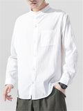 Fashion Stand Collar Buttons-Up Shirts