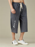 Men's Plus Size Breathable Linen Cropped Trousers