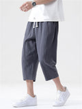 Cotton Linen Fashion Simple Straight Leg Men's Pants