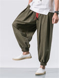 Vintage Japanese Street Style Loose Cozy Linen Pants for Men