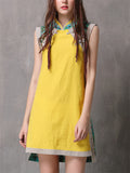 Women's Cute Linen Qipao Dress