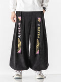 Fashion Embroidery Corduroy Wide Leg Pants for Men