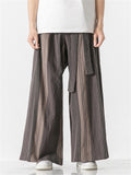 Stripe Pattern Ｗide Leg Loose Pants For Men