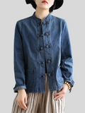 Chinese Style Embroidered Retro Denim Jackets