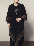 Men's Buddhism Zen Style Long Linen Jacket