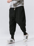 Men's Comfort Drawstring Banded Ankle Linen Pants