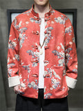 Casual Printed Faux Suede Tang Suit Jackets for Men