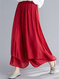 Trendy Solid Color Wide Leg Pants With Pockets