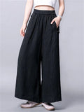 Women's High Waisted  Wide Leg Linen Palazzo Pants