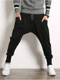 Men's Ankle-tied Lace Up Causal Pants with Big Pockets