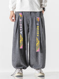 Fashion Embroidery Corduroy Wide Leg Pants for Men