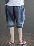 Fashion Embroidered Wide Leg Short Pants