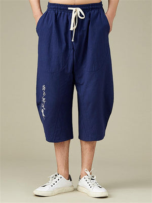 Men's Plus Size Breathable Linen Cropped Trousers