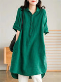 Women's Short Sleeve Casual Cotton Linen Holiday Dresses